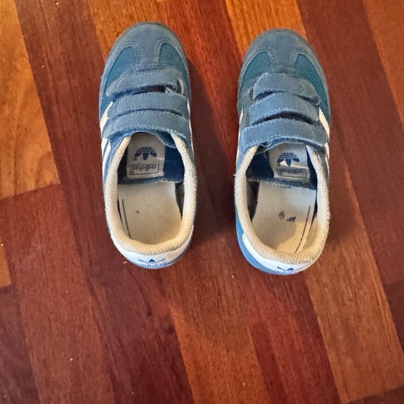 Adidas Kids Blue and White Velcro Sneakers - Picture 3 of 4